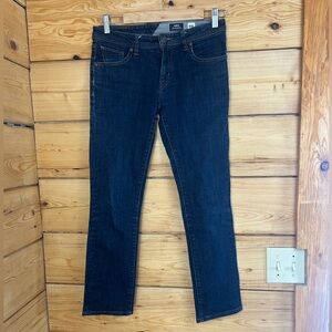 Volcom Vorta Dark Blue Denim Straight Leg Women's 28 Jeans  Slim Straight Leg